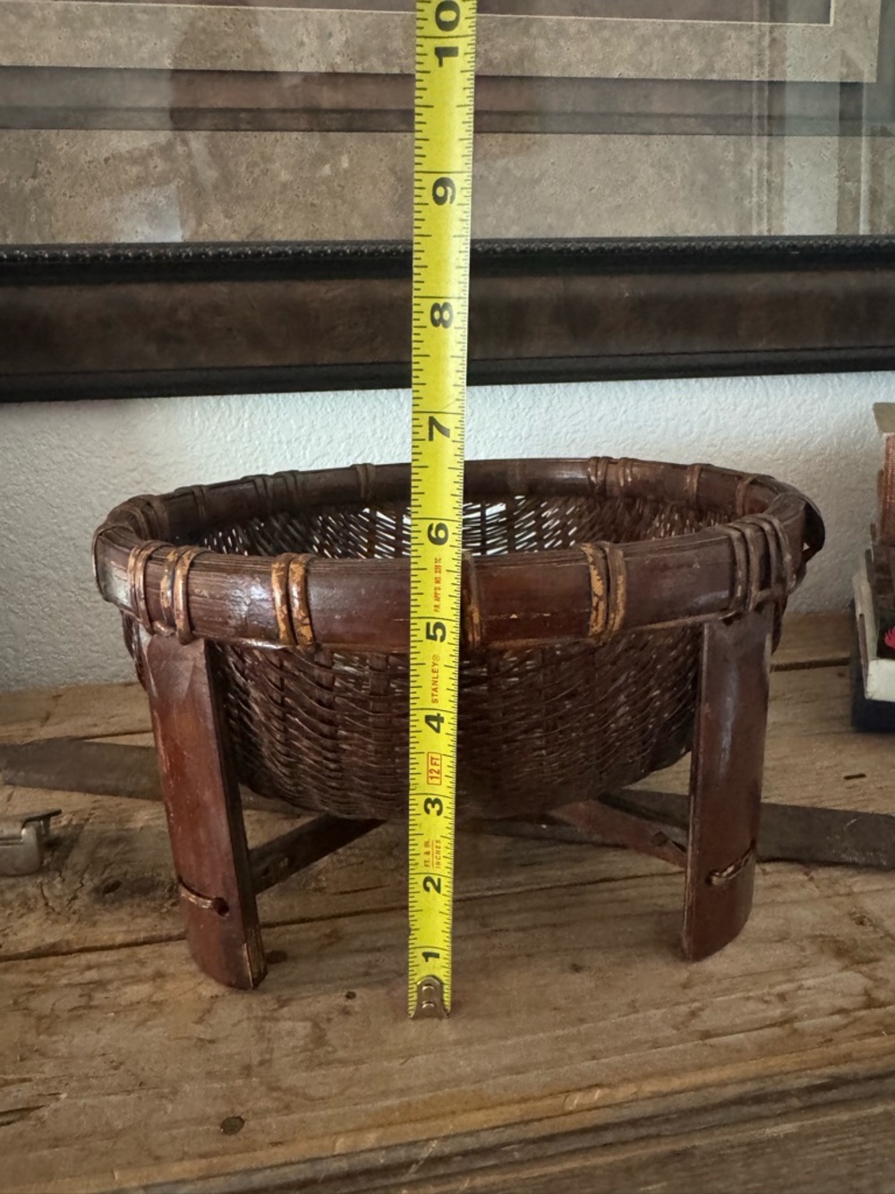 Handwoven Brown Rattan Bowl Basket - Rustic Home Accents - Picture 9 of 9